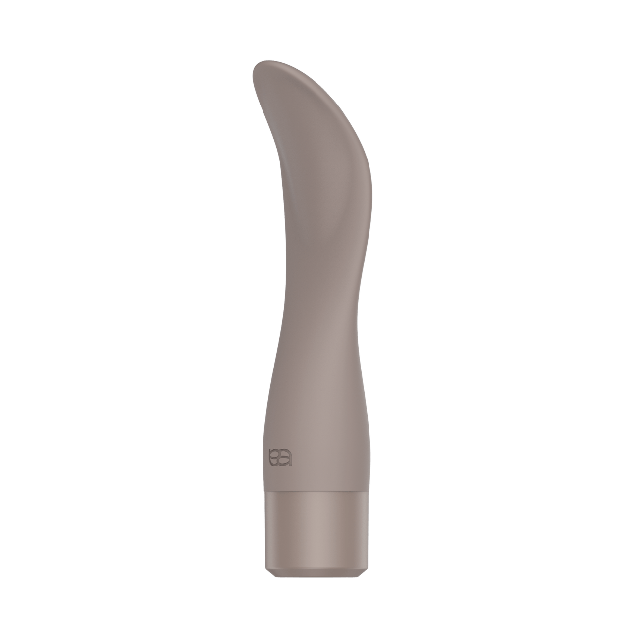 Folia - Naago. Curved ergonomic sex toy in neutral tone shown upright for external stimulation and self-pleasure