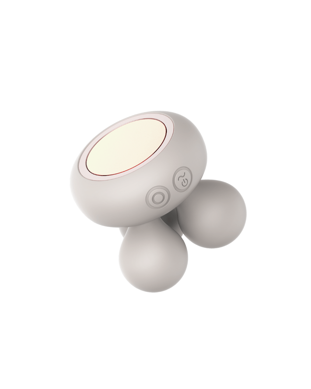 Neve - Naago. Curved dual-headed vibrator designed for external stimulation displayed on clean, neutral background