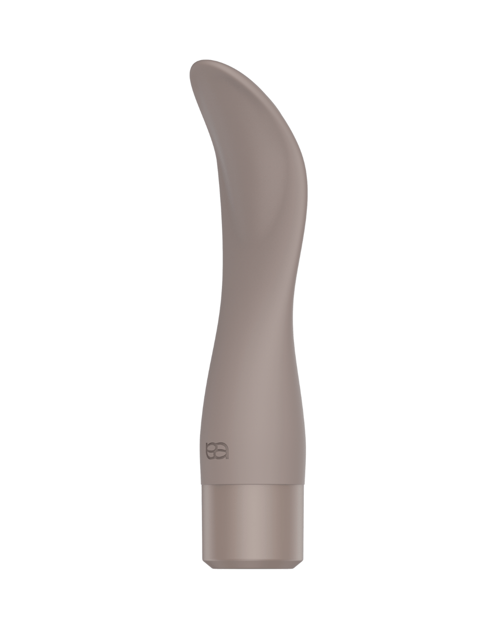 Folia - Naago. Curved ergonomic sex toy in neutral tone shown upright for external stimulation and self-pleasure